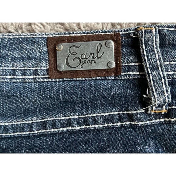 Earl Jeans Womens Size 6 Blue Straight Leg Embellished Medium Wash Denim Classic - Picture 4 of 14